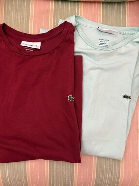 Lacoste’s Crew Neck Tee Duo - Deep Red & Mint Green